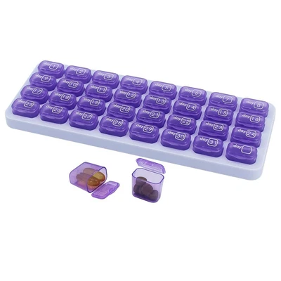 Monthly Pill Organizer, Large Travel Pill Box 31 Day, Daily Pill Case, Pill H...
