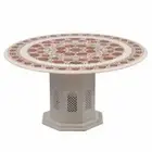 30" white Marble coffee Table Top malachite stone Inlay with Marble stand decor