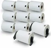 BETCKEY - Shipping Labels Replacement for Brother DK-11241 (102mm x 152mm), Compatible with Brother QL Label Printers [10 Rolls + 2 Reusable Cartridges]