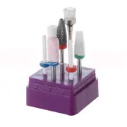 7Pcs Ceramic Nail Art Drill Bit Kit For Gel Removal Pedicure Rotary Burr Clean B
