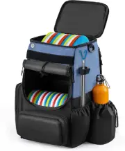 Disc Golf Bag-Heavy Duty 600D Polyester Disc Golf Bag with Insulated Cooler-Disc