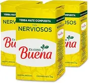 Qumir - Pack of Yerba Mate Es Cosa Buena Nervosos 1 kg - 3 Units - Total 3 kg of Yerba Mate - The Yerba of Always with new name