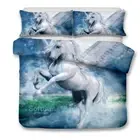 White Horse Quilt/Doona/Duvet Cover Set Single/Double/Queen/King Bed