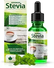 Bliss of Earth Stevia Liquid Drops, Sugar free Zero Calorie Diabetic Safe & Keto Friendly Sugar Substitute, Glycerin Free, 99.8% REB-A, Glass Bottle, 30ml