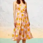 NEW Gorman Fruit Print Midi Dress Mandarino Pink Pastel Wrap Kitsch Cute 14/L