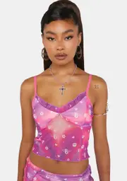 [Skinnydip] x Bratz Swirl Print Mesh Cami Top