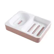 3Pcs Bathroom 2 Grid Drain Family Large Double Layer Soap Box Sponge Case Bathroom Accessories