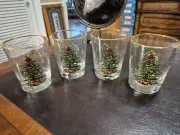 Set of 4 Spode China Christmas Glassware Set of 4 Rocks Glasses Old Fashion 4.5"