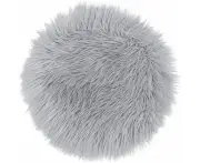 Soft Faux Fur Rug, White Sheepskin Chair Cover Seat Cushion, Shaggy Rug For Bedroom Sofa And Living Room Floor (11*11 Inches, Light Grey).