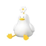 Flower Duck Night Light,3 Colors Silicone Night Lights,1200MAh Rechargeable Cute Lamp, Timer Night L White