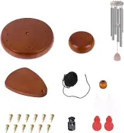 Wind Chime Repair Kit with Wooden Parts, Cord, Clapper, Beads & Threader