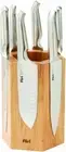 Furi Pro Magnetic Hexagonal Knife Block 7 Pc, White Oak Block With Six Knives