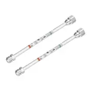 2pcs 30cm/12" Airless Paint Sprayer Spray Gun Tip Extension Pole Rod Silver Tone