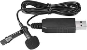 Snblzhef 150cm Clip-on Microphone Portable Mini Clip-on Omni-Directional Stereo USB Microphone Suitable for PC Computer