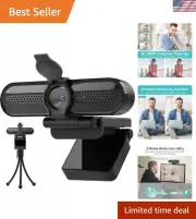 2K Webcam with Autofocus & Dual Mics - Ideal for Clear Streaming & Video Calls