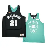 在飛比找Yahoo奇摩購物中心優惠-Mitchell & Ness 雙面球衣 Spurs 黑 綠