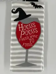 CYNTHIA ROWLEY HALLOWEEN KITCHEN TOWELS HOCUS POCUS SET OF 2