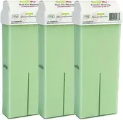 Natural Roll-On Waxing Cartridge - 100% Organic Hair Removal Roller - No Residue (Pack of 3)