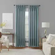 Waverly Serendipity Blue Light Filtering 25 in x 84 in Pleat Top Curtain Panel
