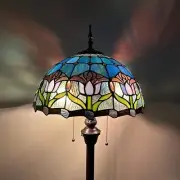 Tiffany Style Floor Lamp Stained Glass Tulip Flowers LED Bulbs 64"H*16"W*16"D