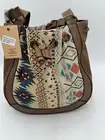 Rein & Bridle Purse Shoulder Bag Bucket Southwest Aztec Print Leather Canvas