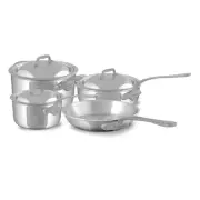 Mauviel M'Cook SB 7-Piece Cookware Set, Brushed Cast Stainless Steel Handles