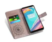 Case for Oneplus 5T Wallet Case Leather Premium PU Embossed Design Magnetic Closure Protective Cover with Card Slots for Oneplus 5T, Black