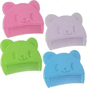 WOFASHPURET Cute Bear Baby Shampoo Brush Silicone Bath Scrubber for Cradle Cap Removal Toddler Scalp Massager