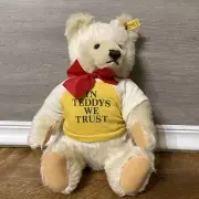 Steiff Teddy Bear 0203/41 Mohair Vintage In Teddys We Trust Shirt With Tags
