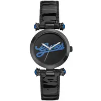 在飛比找PChome24h購物優惠-GUESS 浮華摩登漆靚時尚腕錶(藍)