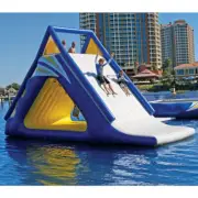 Inflatable Floating Water Trampoline Park Triangle Water Slide For Adults Kids