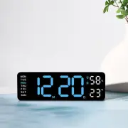 Large Digital Wall Clock USB Powered TEMP Humidity WeekTable Clock 12/24H