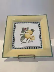 FRENCH GARDEN SQUARE DINNER PLATE, CITRUS LIMON, VILLEROY & BOCH, NEW WITH TAGS