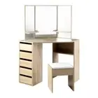 Artiss Corner Dressing Table With Mirror Stool White Mirrors Makeup Tables Chair