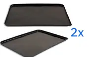 2X BLACK Plastic Drip Tray Ideal for DIY Oil Floor Contamination 63 X 47 X 3cm