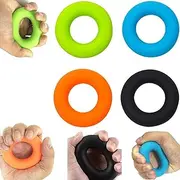 Pvieked Hand Exerciser, 4pcs Silicone Rings, 30-60lbs Grip Strengthener, Forearm Strengthener, Great for Sports & Fitness