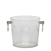 [Florabelle] Minerva Palm Glass Ice Bucket Small