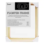 Jasart Thin Edge Artwork 8x10" Wood Floater Canvas Painting Frame Square Natural