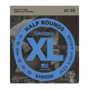 D'Addario EHR350 XL Half Rounds Electric Guitar Strings; gauges 12-52