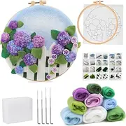 Needle Felting Kit, Felt Painting Kit for Beginners, Felt Painting Set with Felting Needles,Needle Felting Pad, Felting Wool, Decorative Frame,DIY Instructions,Used for Home Decoration