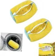 Tasmegol Shoe Washing Machine Bag Laundry Shoe Cleaning Bag for Washer and Dryer (2 Pack Yellow)