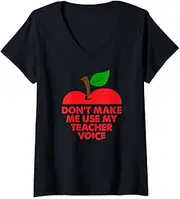 [keoStore] Womens Funny School Teacher Voice Design Back to School Gift V-Neck T-Shirt ds434 T-Shirt