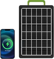 15W Portable Solar Panel Charger, Emergencys USB Solar Charger Panel with LED Lighting, Waterproof & Dustproof, for Mobile Phone, Power Bank, Camping, Outdoor