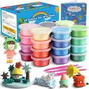 Air Dry Clay, 24 Colours Ultra Light Modelling Clay, Magic Clay DIY Crea