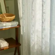 American Pastoral Tulle Curtains Room Bay Window White Yarn Sheer Voile Drapes