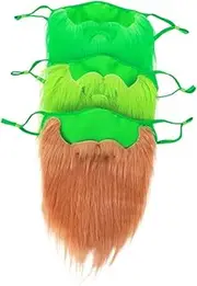 3pcs Beard Masks Patrick's Day Fake Breathable and Sturdy Party Accessory