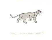 WALT DISNEY JUNGLE BOOK BLACK PANTHER 'BAGHEERA' HAND PAINTED LTD ED ETCHING