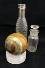 Polished Gemstone Rock Sphere, Stone Holder Display, Reiki Healing Sphere D