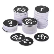 Round 1-100 Number Tag Key Tag Acrylic Engraved Black ID Tag 100Pcs