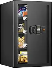 4.5 Cuft Large Fireproof Safe for Home Use, Digital Home Safes Water and Fireproof with Spare Keys and Alarm System, Anti-Theft Fire Proof Safe for Home Office